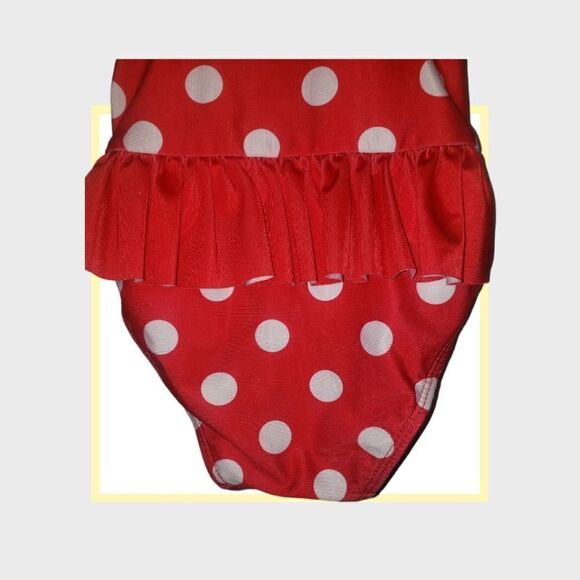 DISNEY Store SWIMSUIT for GIRLS - MINNIE MOUSE one piece RED BOW 3 - Picture 4 of 6